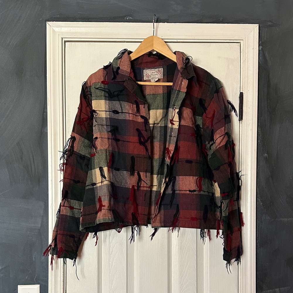 Plaid Fringed Women's Jacket